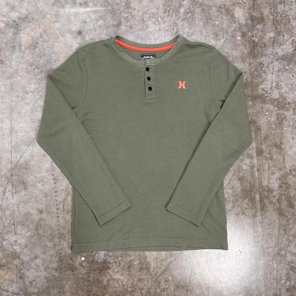 Hurley Green Long Sleeve Thermal Henley Size S